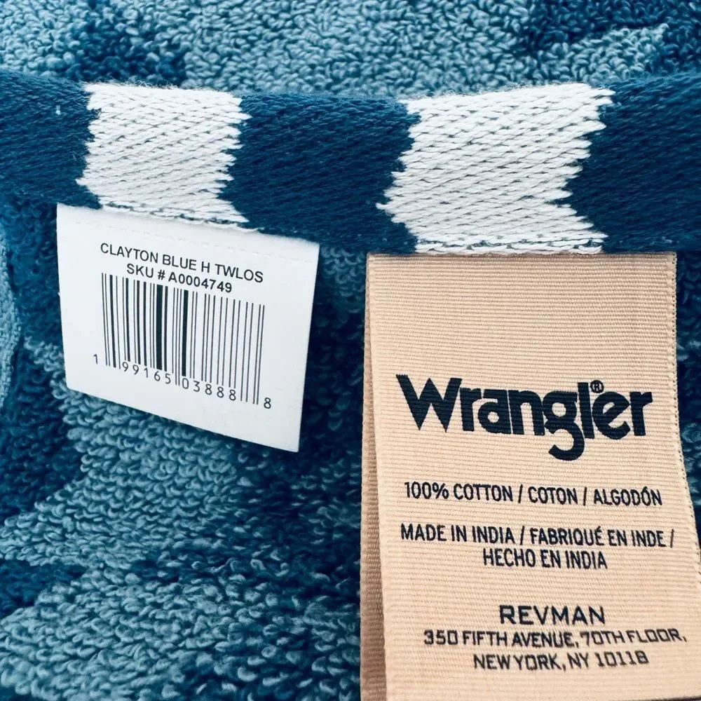 Wrangler Clayton Blue Western Southwest Aztec Tribal Hand Towel